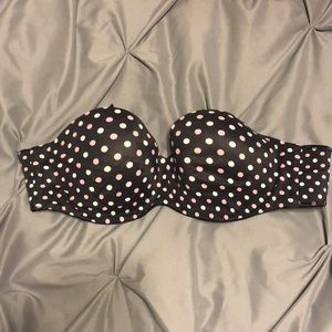 Victoria’s Secret strapless bra 36C polka dots